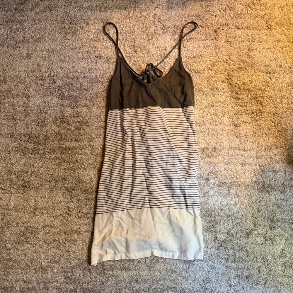 RVCA Striped Black and White Dress